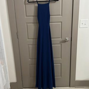 Blue lulus dress , floor length and sleeveless